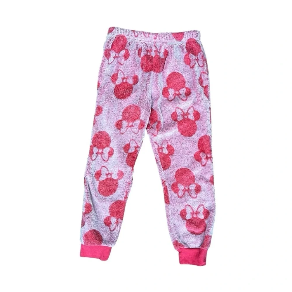 Disney Minnie Mouse Kids Medium (8) Fleece Pajama 2 piece Set Pink Soft